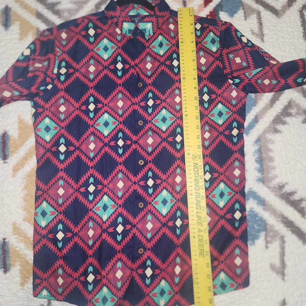Heimstone Aztec Print Button-Down Long Sleeve Shi… - image 2